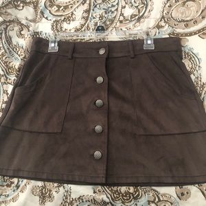 American eagle brown button up skirt